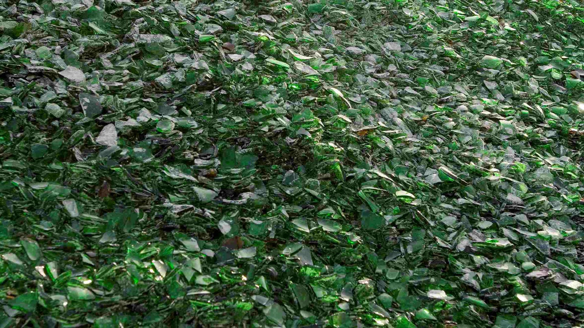 Recycelte Glasscherben