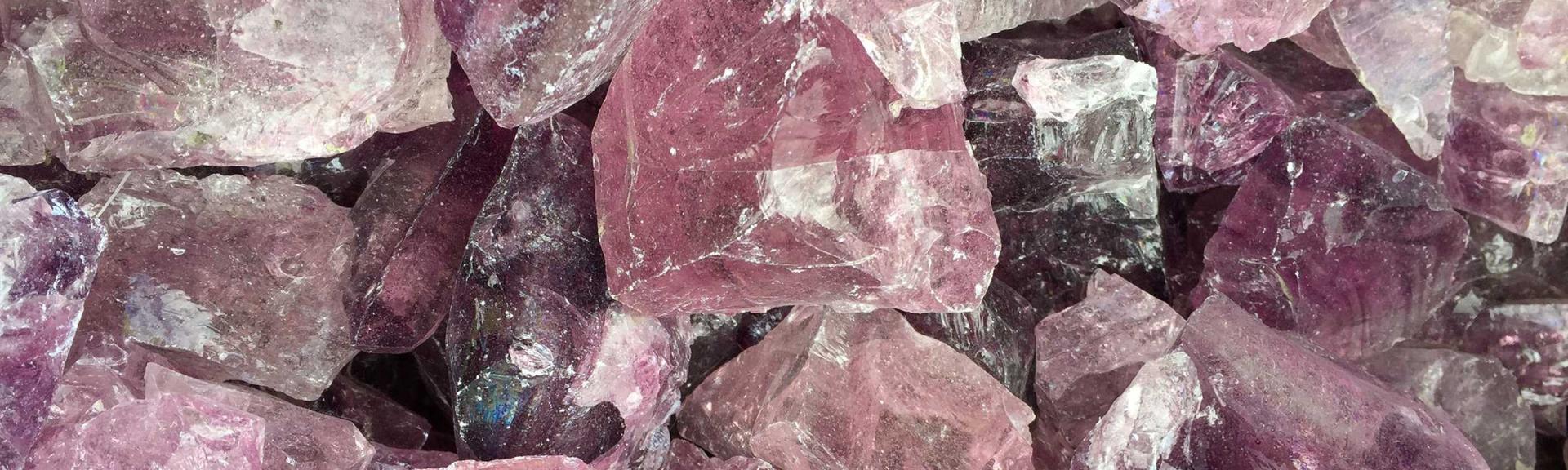 Revitro pink glass chunks