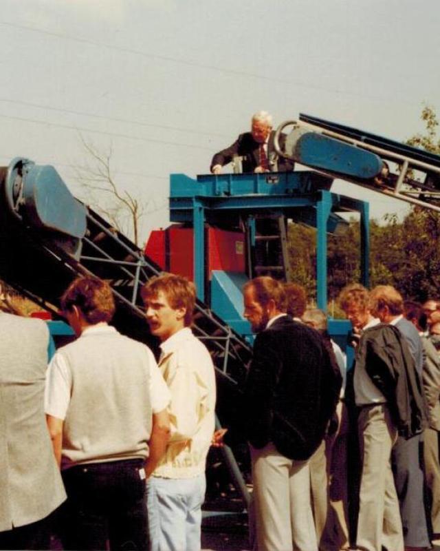 Inbetriebnahme der Flachglasaufbereitungsanlage in Torgau/Sachsen 1995